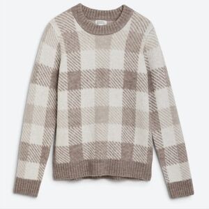 Market & Spruce Kendall Plaid Jacquard Pattern Crewneck Sweater Small - New